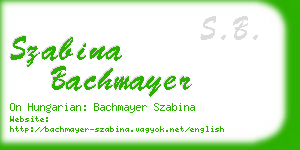 szabina bachmayer business card